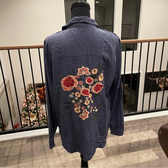 Hummingbird Women's Button Down Shirt - Charcoal - Picture 4 of 7